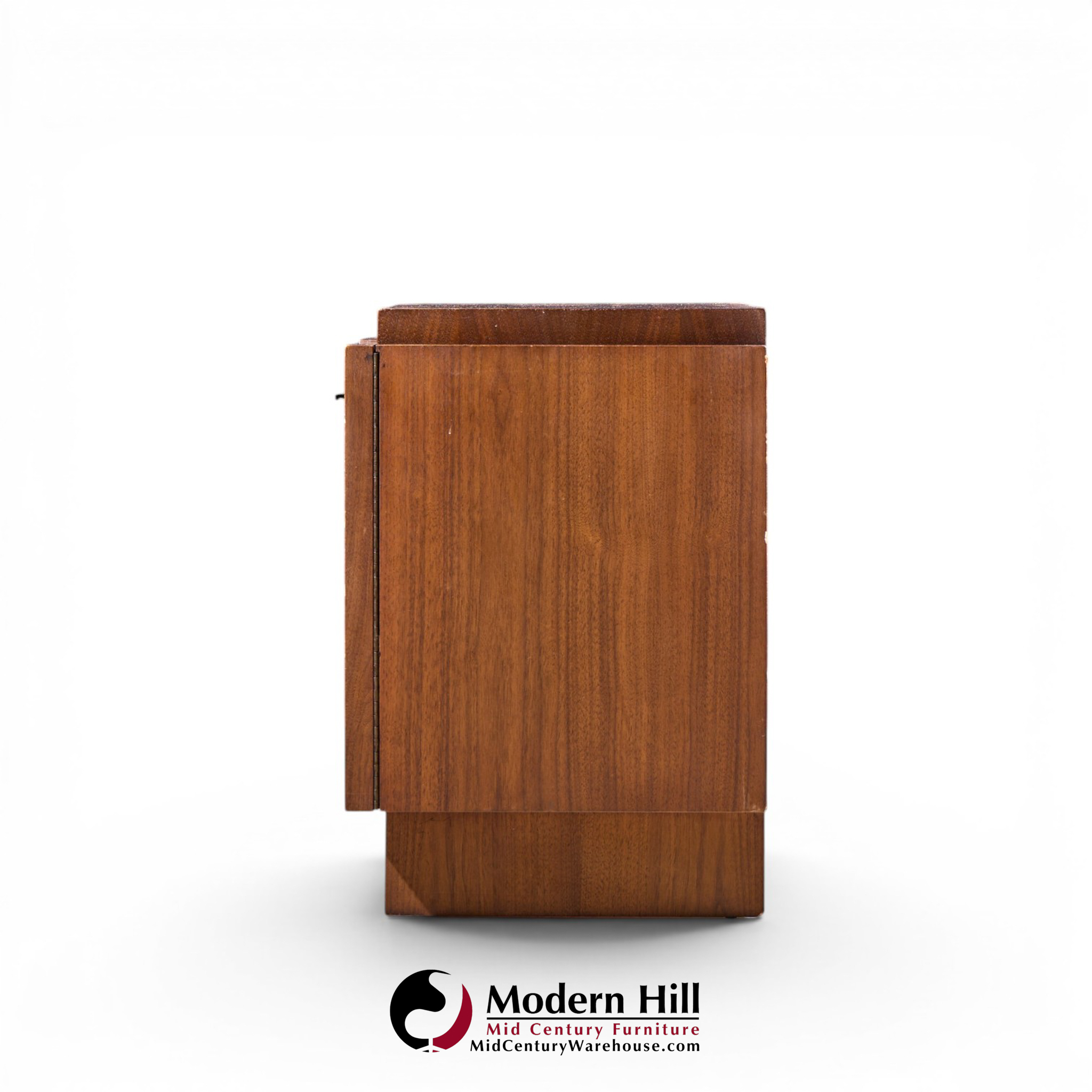 lane brutalist mid century walnut nightstands - pair