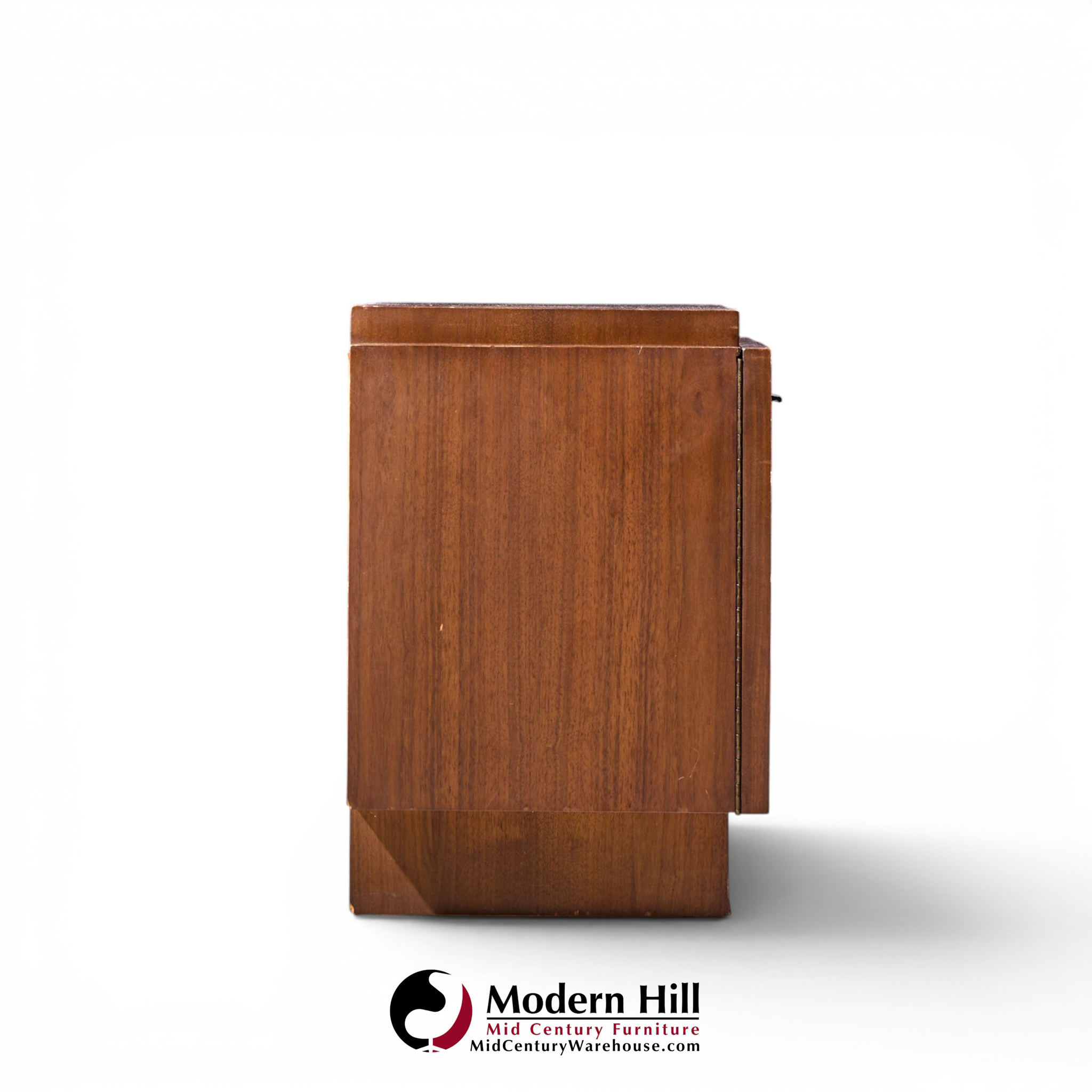 lane brutalist mid century walnut nightstands - pair