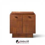lane brutalist mid century walnut nightstands - pair