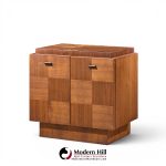 lane brutalist mid century walnut nightstands - pair