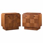 lane brutalist mid century walnut nightstands - pair