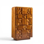 lane staccato brutalist mid century walnut armoire dresser