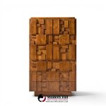 lane staccato brutalist mid century walnut armoire dresser