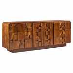 lane staccato brutalist mid century walnut lowboy dresser