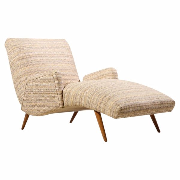 lawrence peabody style mid century wave chaise