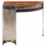 leon rosen for pace mezzaluna mid century steel and rosewood side end table