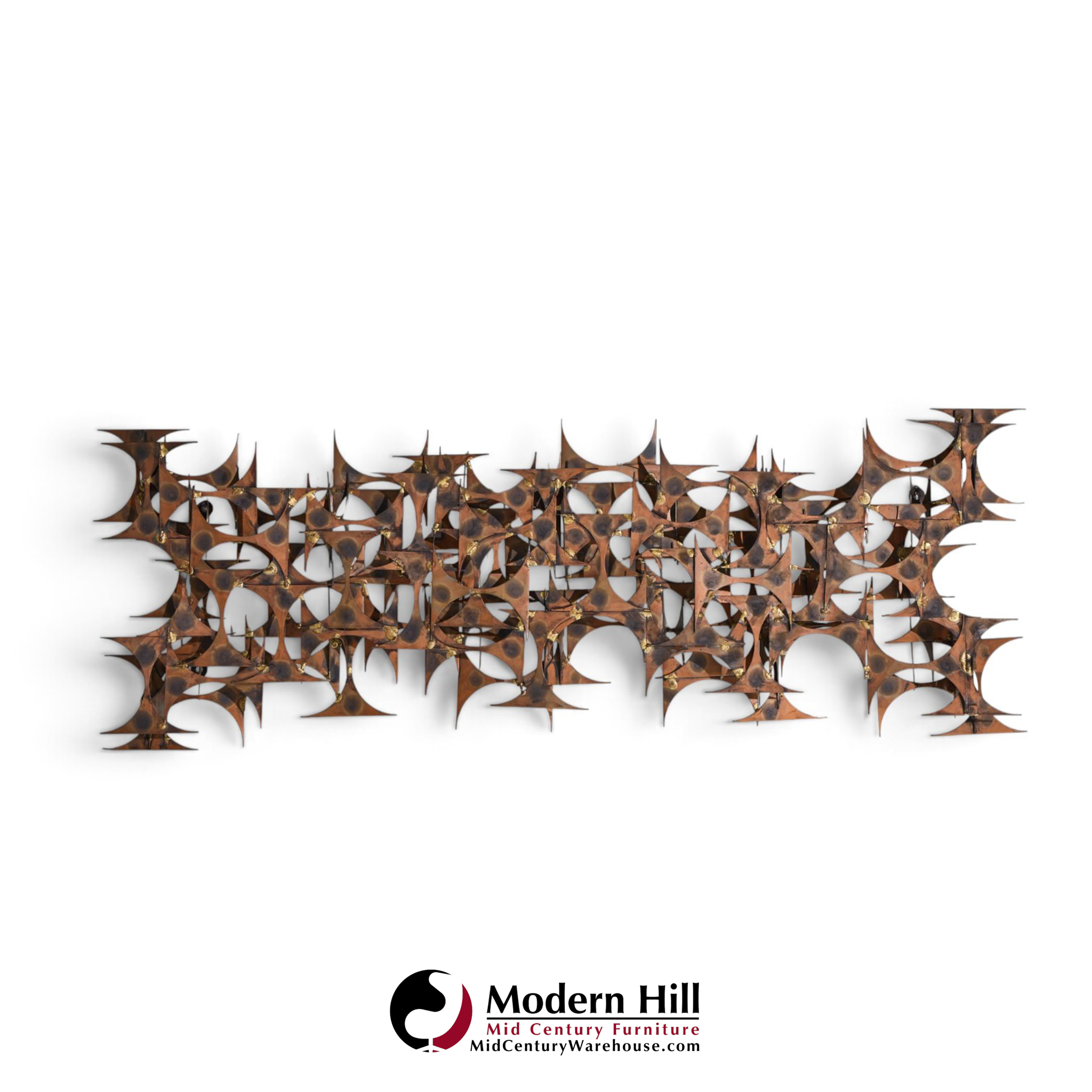 marc creates mid century brutalist metal wall sculpture