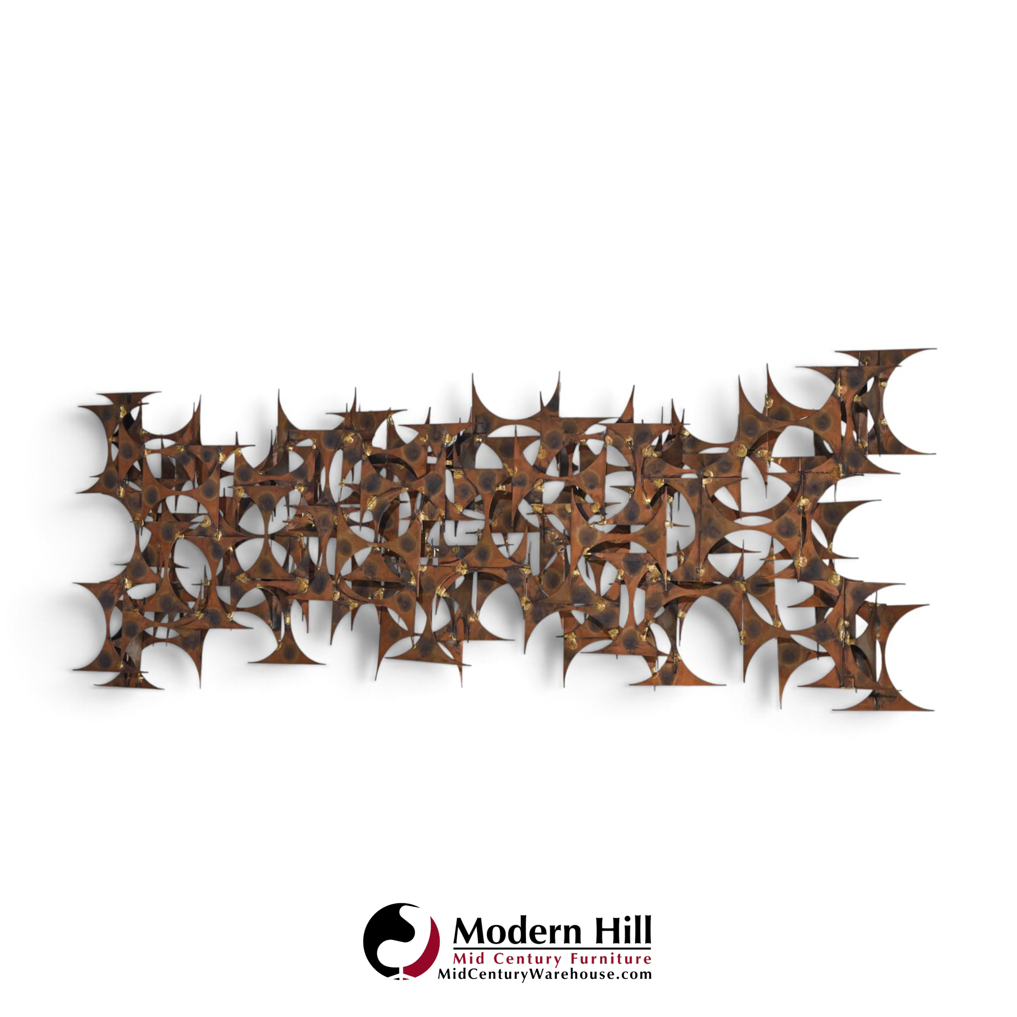 marc creates mid century brutalist metal wall sculpture