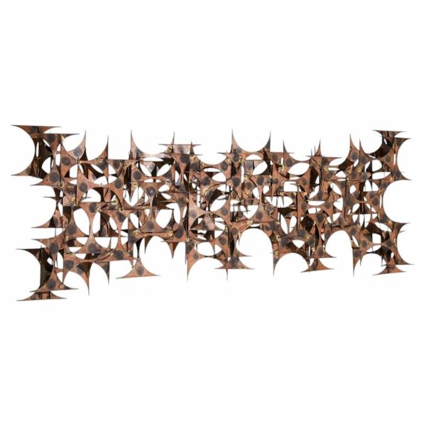 marc creates mid century brutalist metal wall sculpture