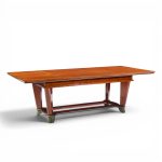 maxime old art deco french cherrywood and copper dining table