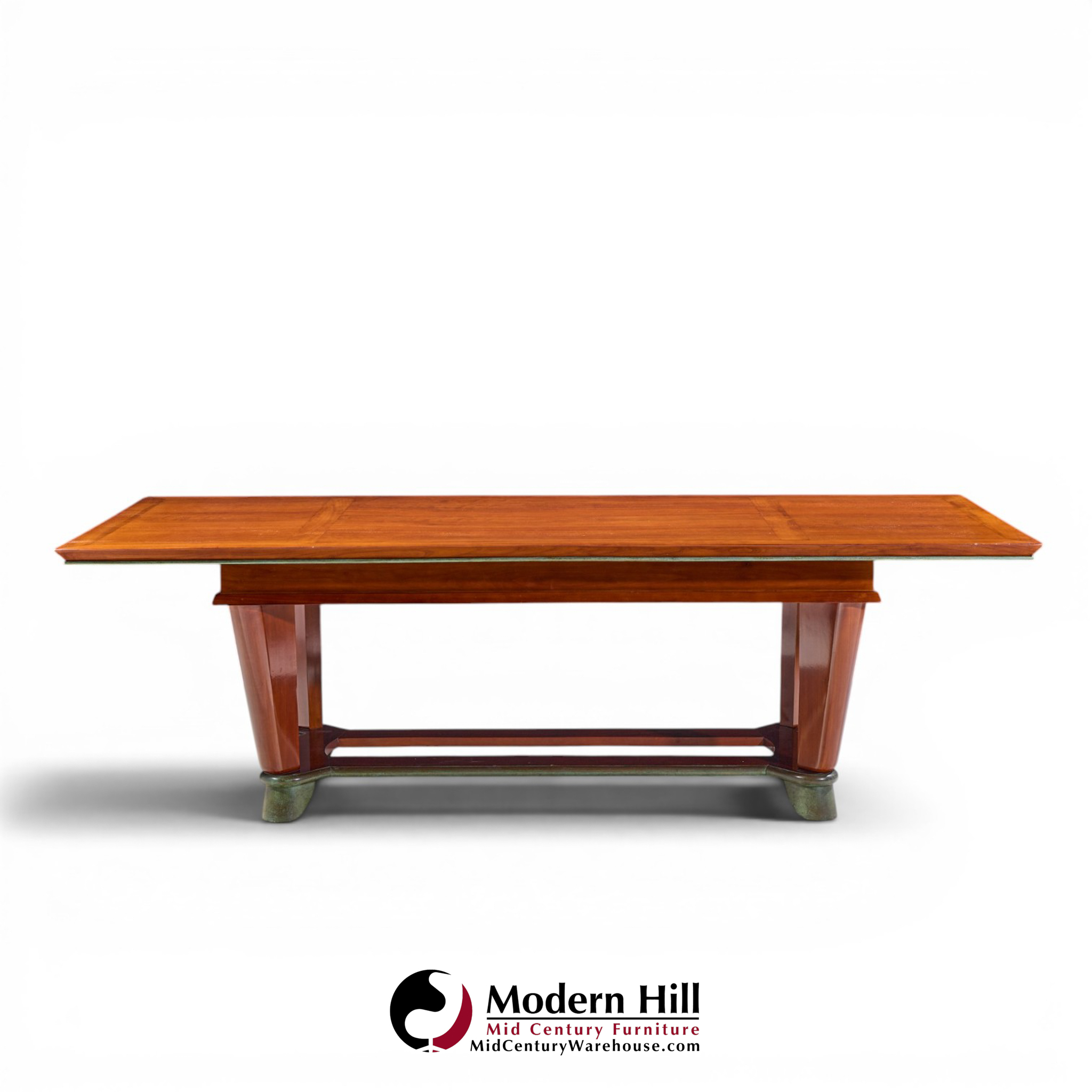 maxime old art deco french cherrywood and copper dining table