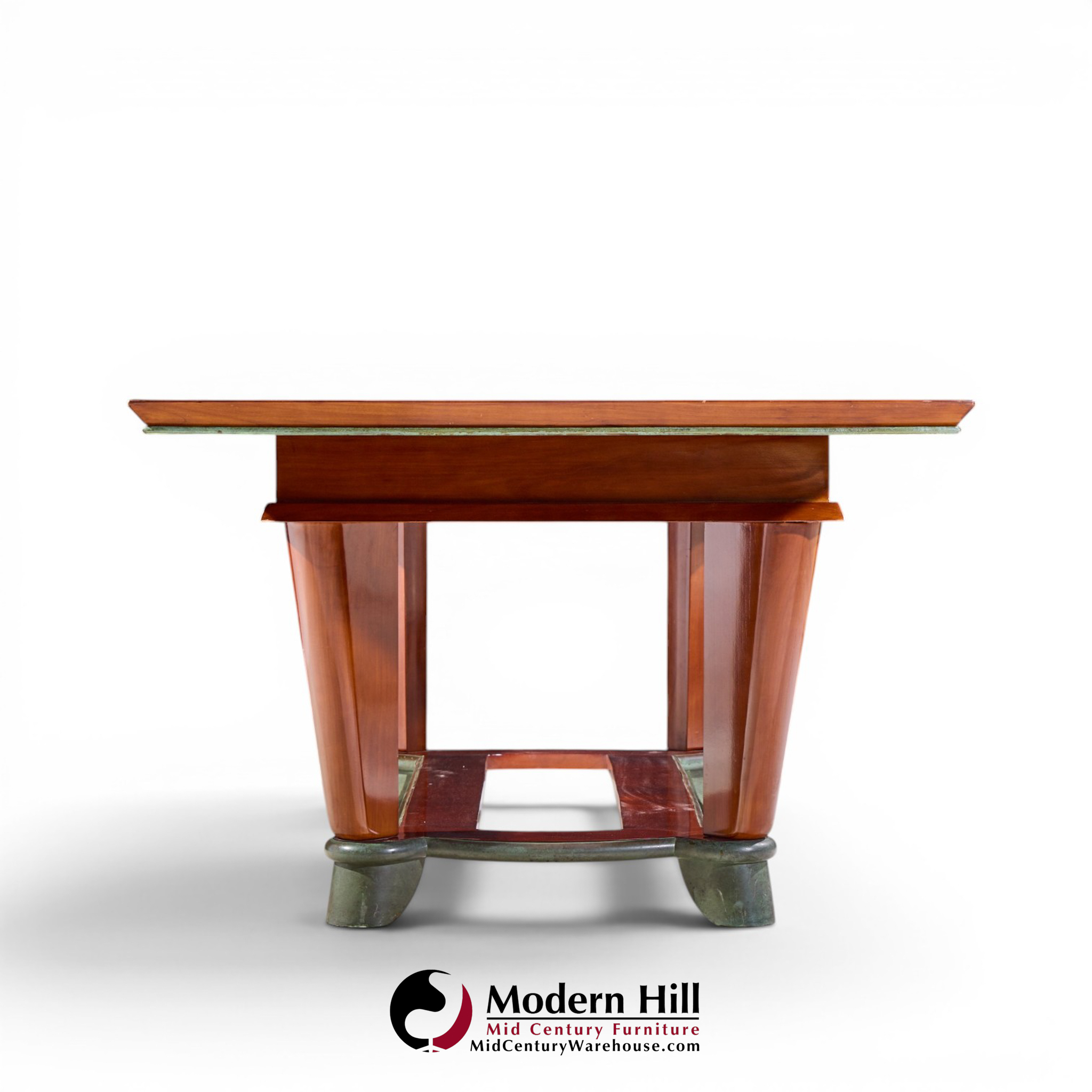 maxime old art deco french cherrywood and copper dining table