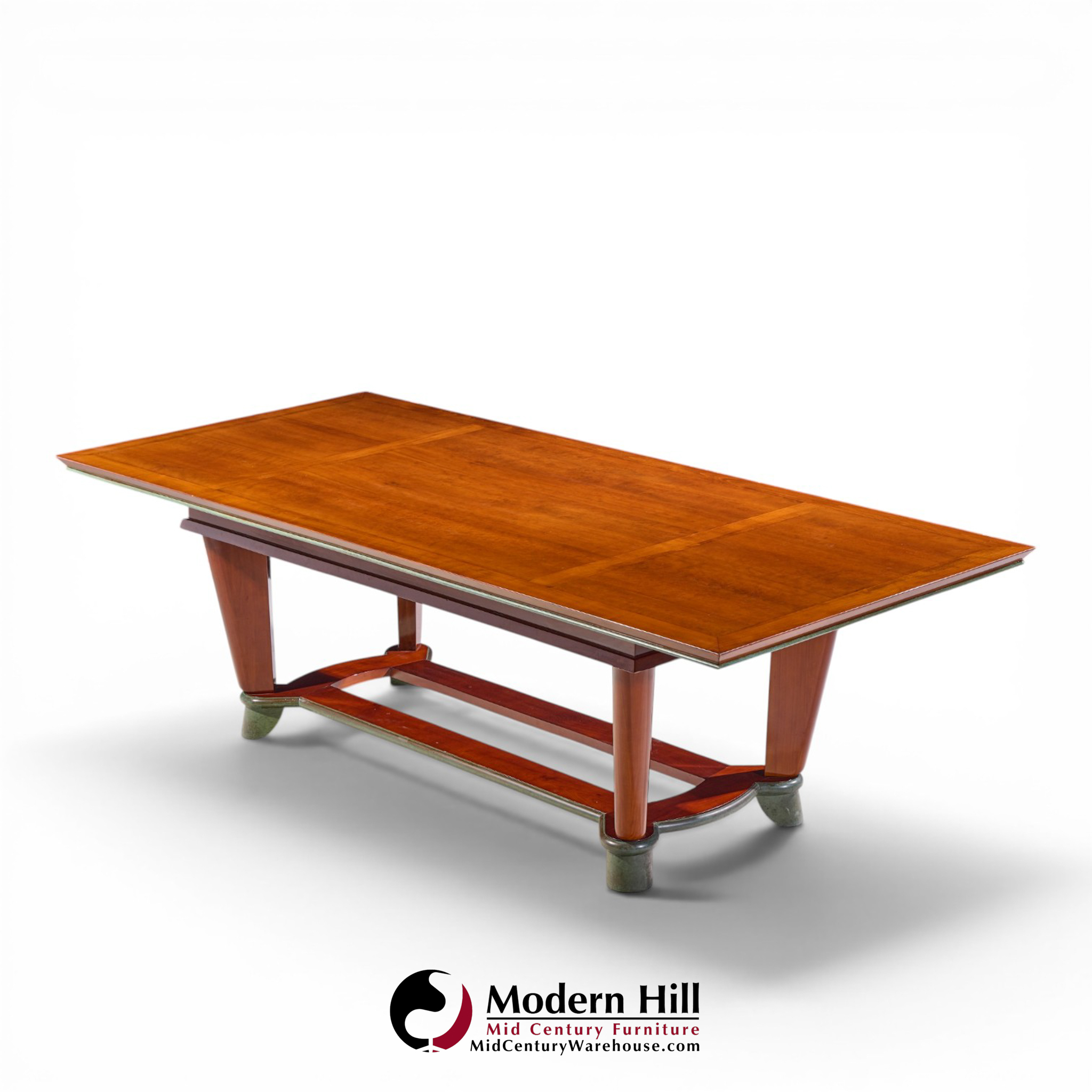 maxime old art deco french cherrywood and copper dining table