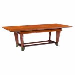 maxime old art deco french cherrywood and copper dining table