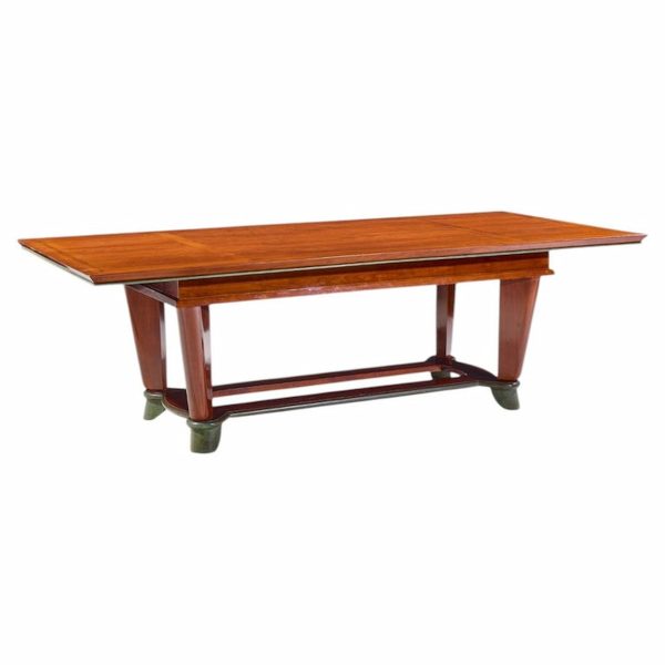 maxime old art deco french cherrywood and copper dining table