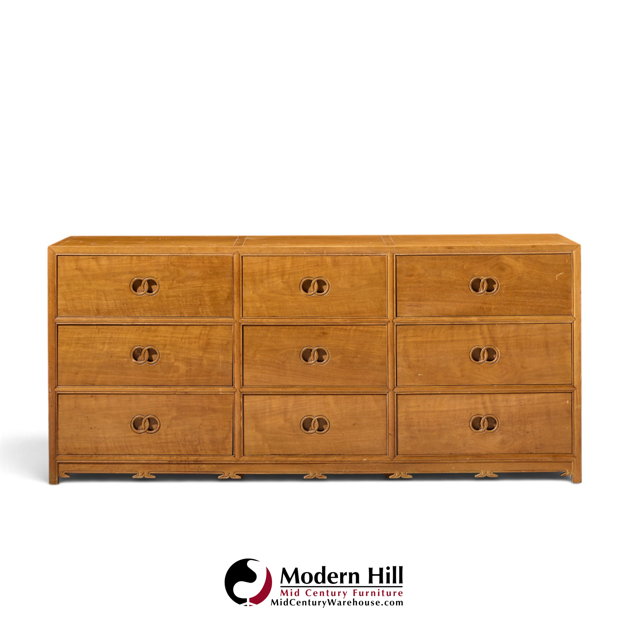 michael taylor for baker mid century 9 drawer mahogany lowboy dresser