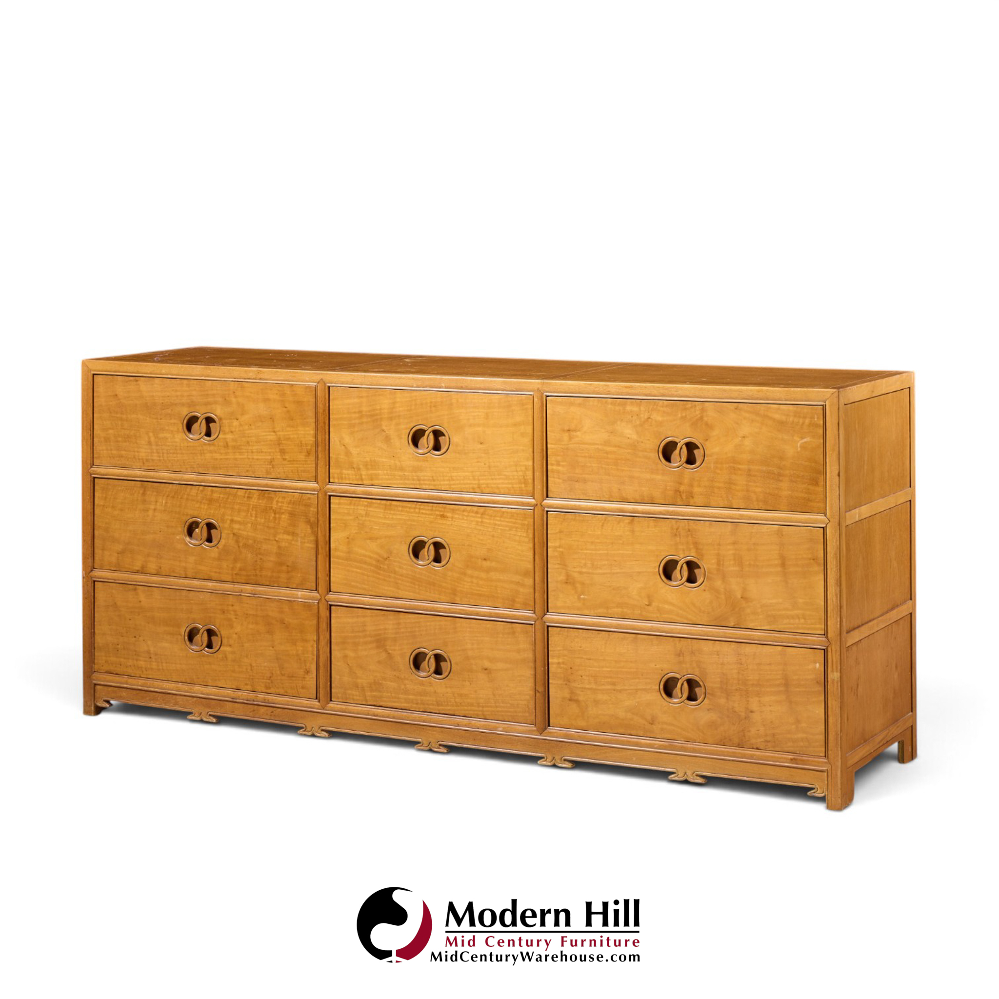 michael taylor for baker mid century 9 drawer mahogany lowboy dresser