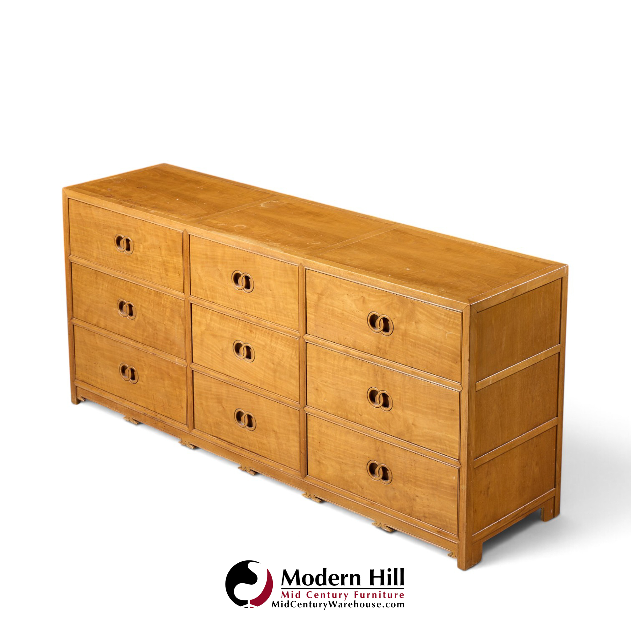 michael taylor for baker mid century 9 drawer mahogany lowboy dresser