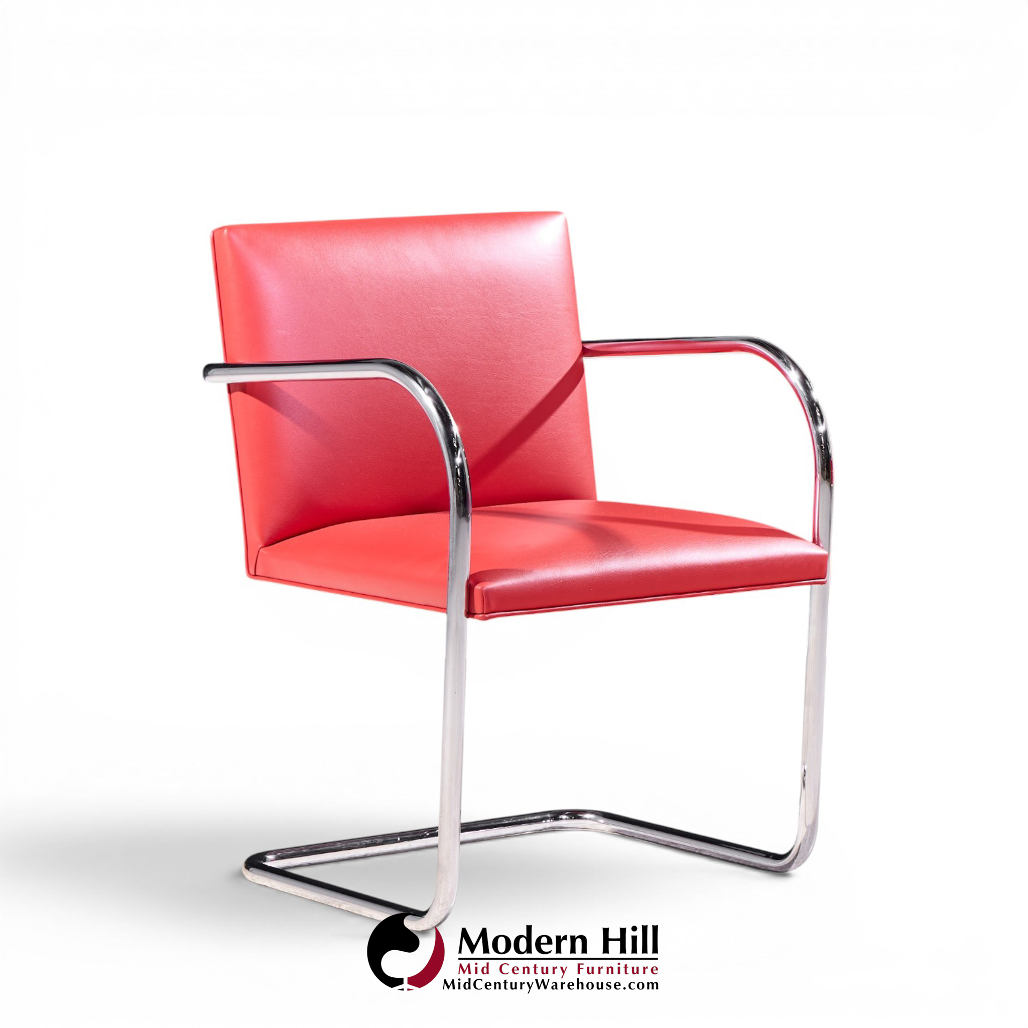 mies van der rohe for knoll brno mid century cantilever chrome dining chairs - set of 8