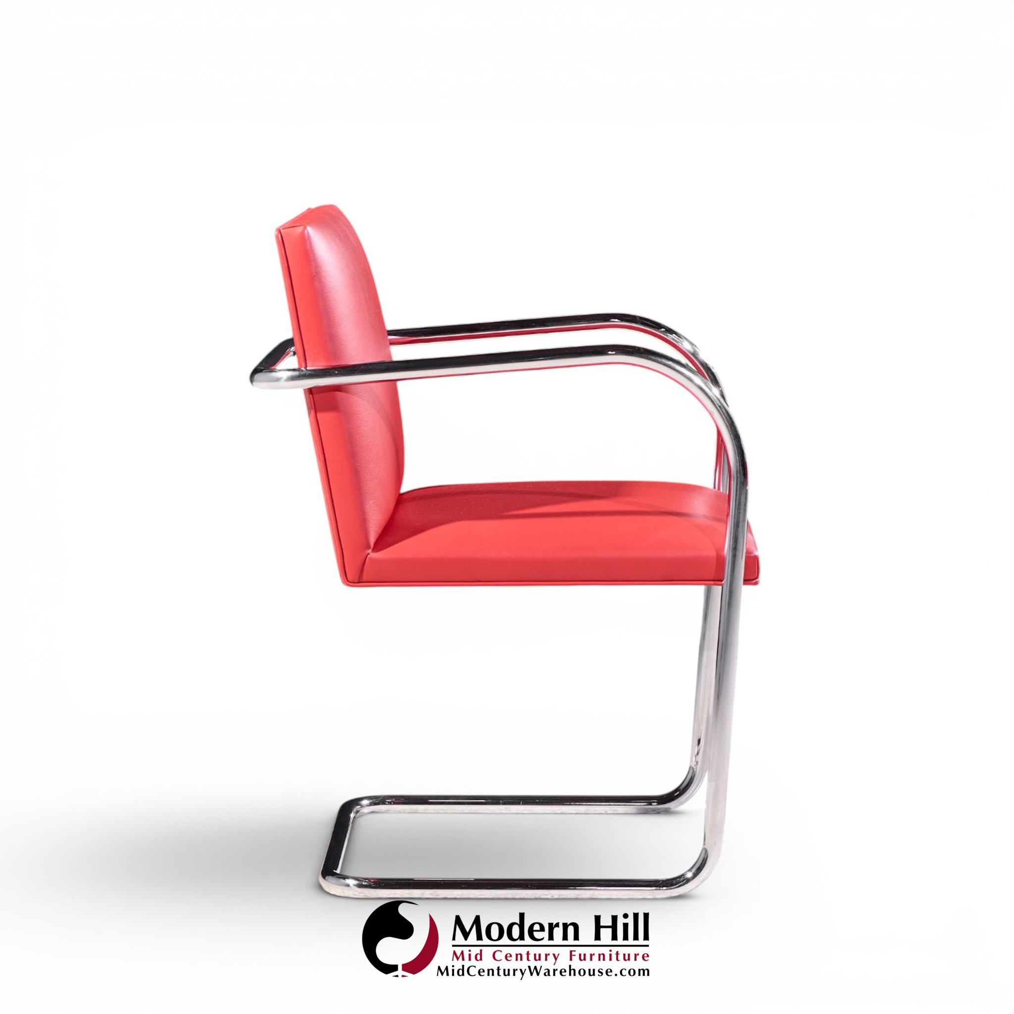 mies van der rohe for knoll brno mid century cantilever chrome dining chairs - set of 16
