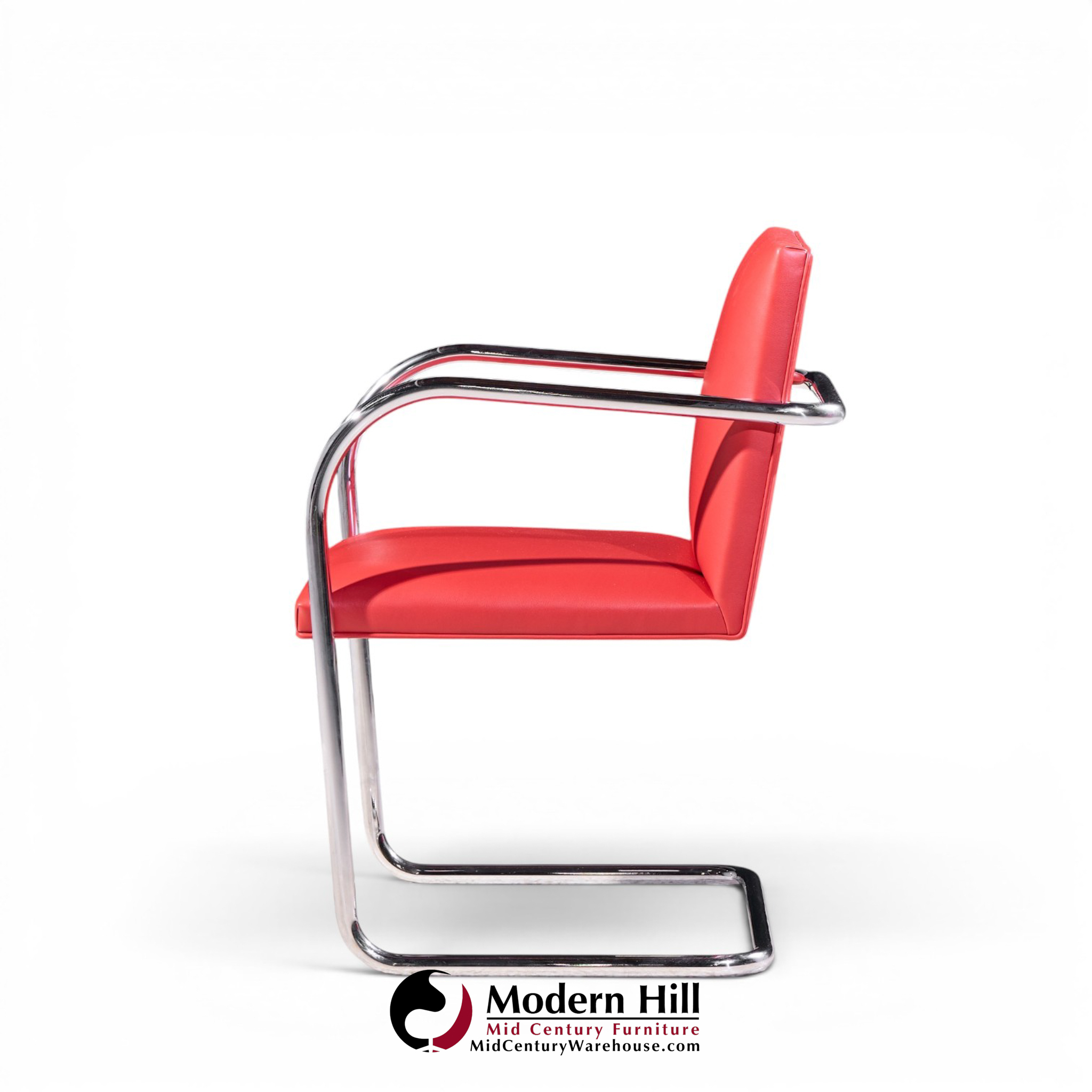 mies van der rohe for knoll brno mid century cantilever chrome dining chairs - set of 16