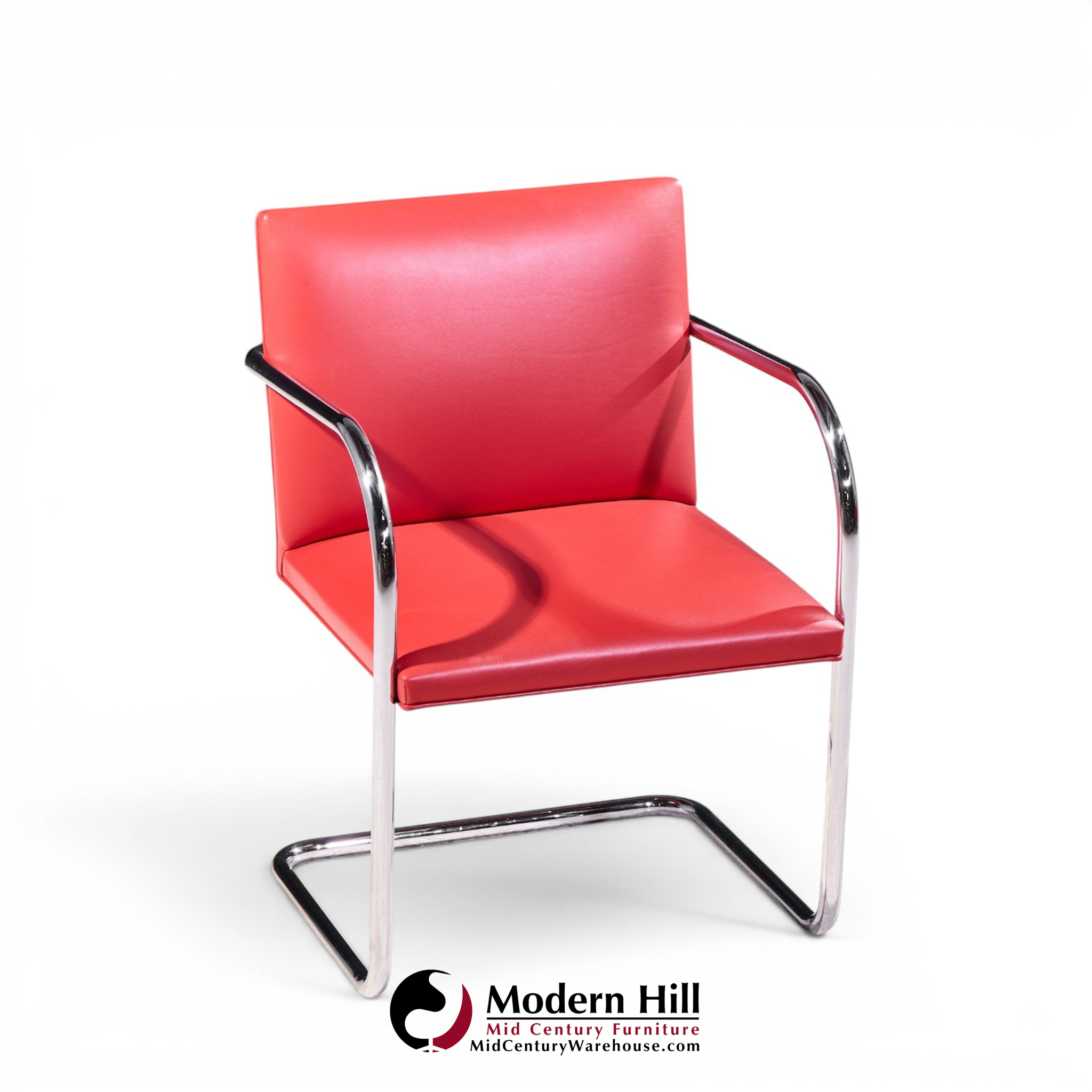 mies van der rohe for knoll brno mid century cantilever chrome dining chairs - set of 8