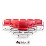 mies van der rohe for knoll brno mid century cantilever chrome dining chairs - set of 16