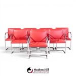 mies van der rohe for knoll brno mid century cantilever chrome dining chairs - set of 8