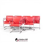 mies van der rohe for knoll brno mid century cantilever chrome dining chairs - set of 8