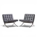 mies van der rohe for knoll mid century barcelona chairs - pair