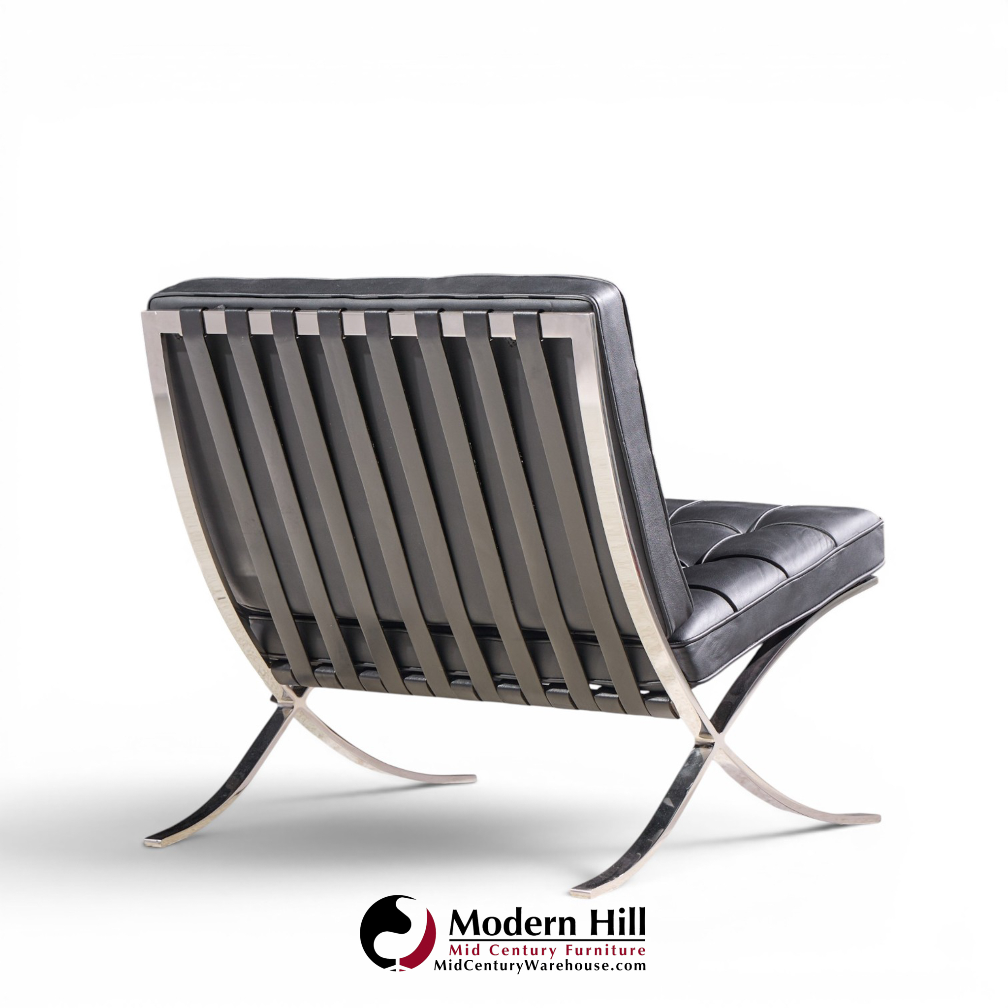 mies van der rohe for knoll mid century barcelona chairs - pair