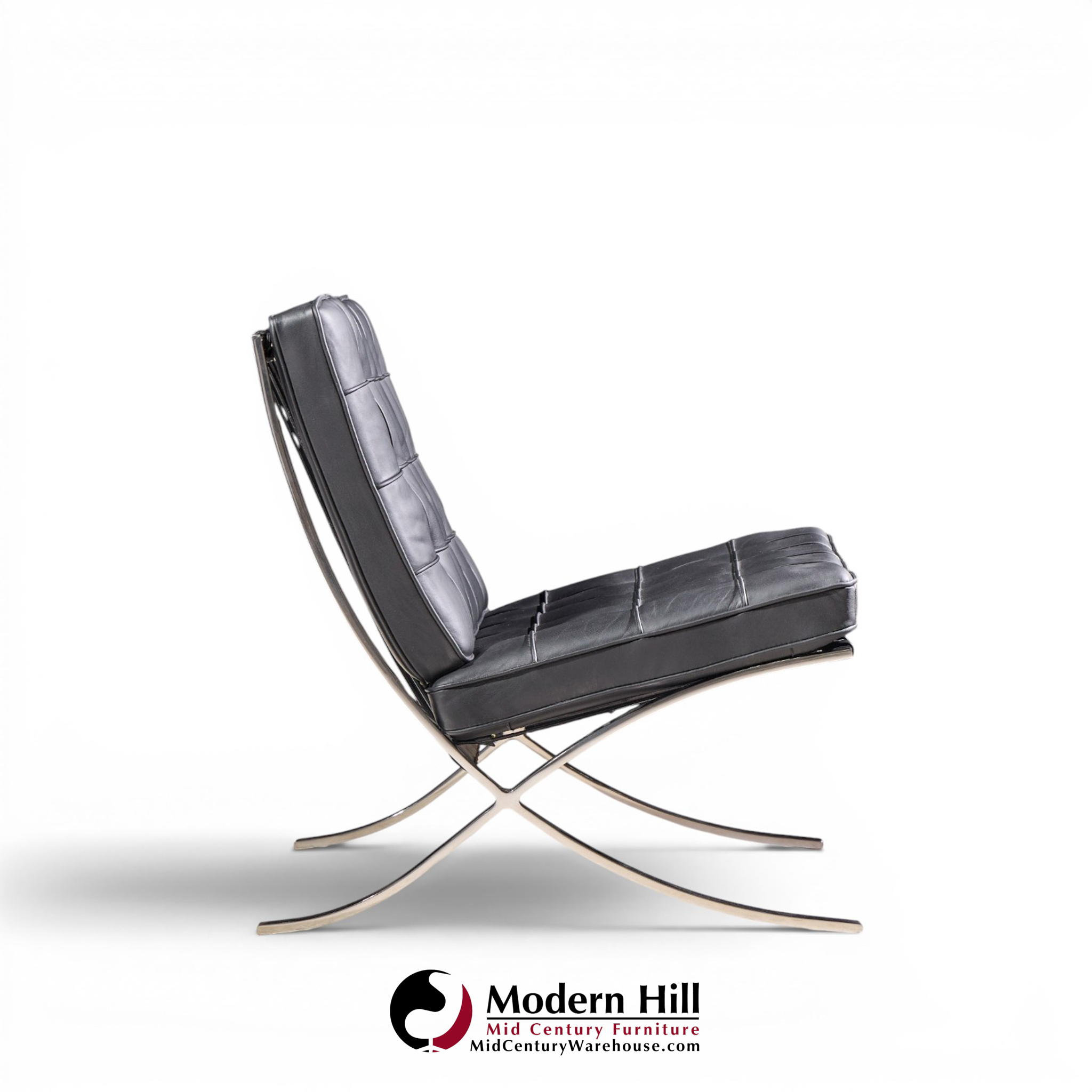 mies van der rohe for knoll mid century barcelona chairs - pair