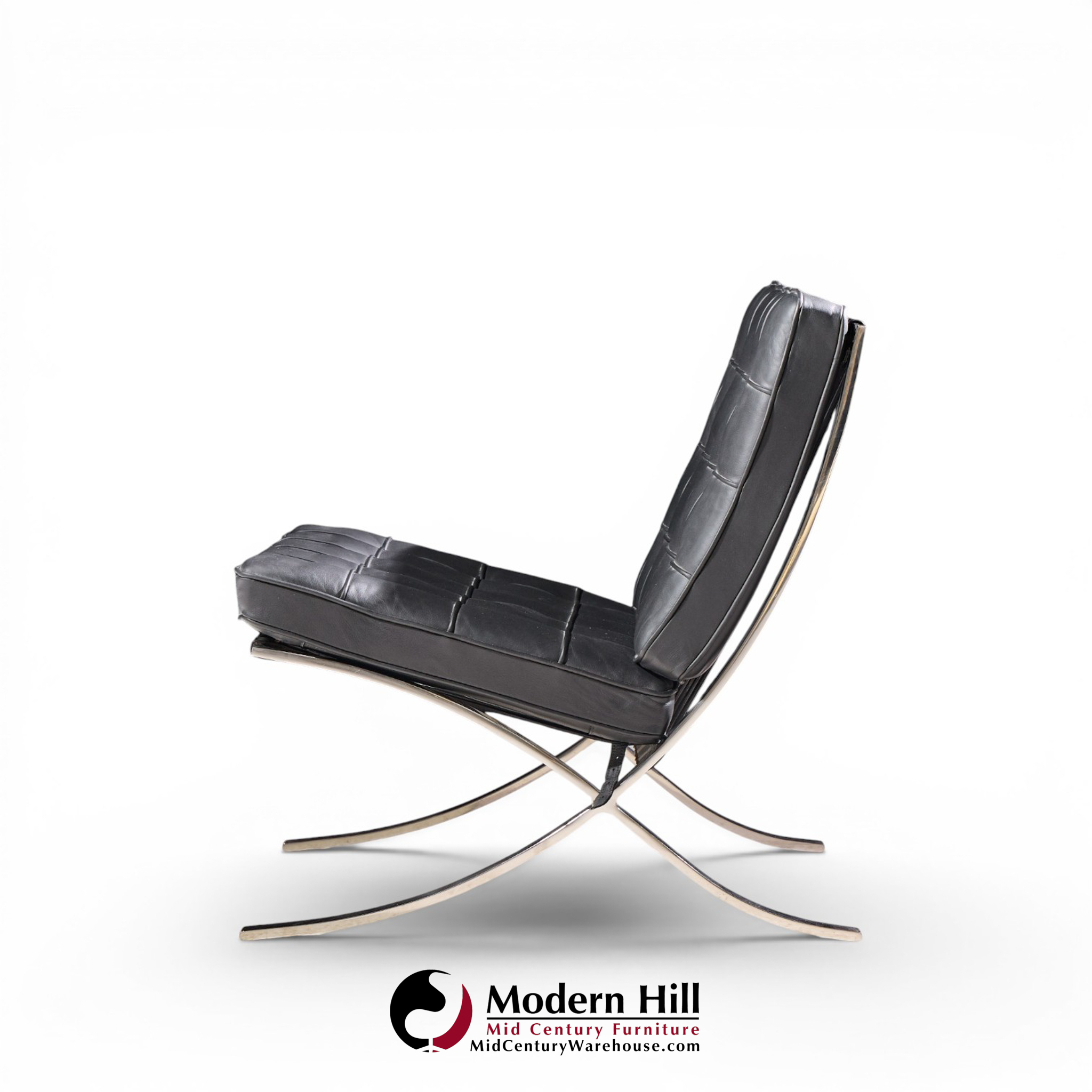 mies van der rohe for knoll mid century barcelona chairs - pair