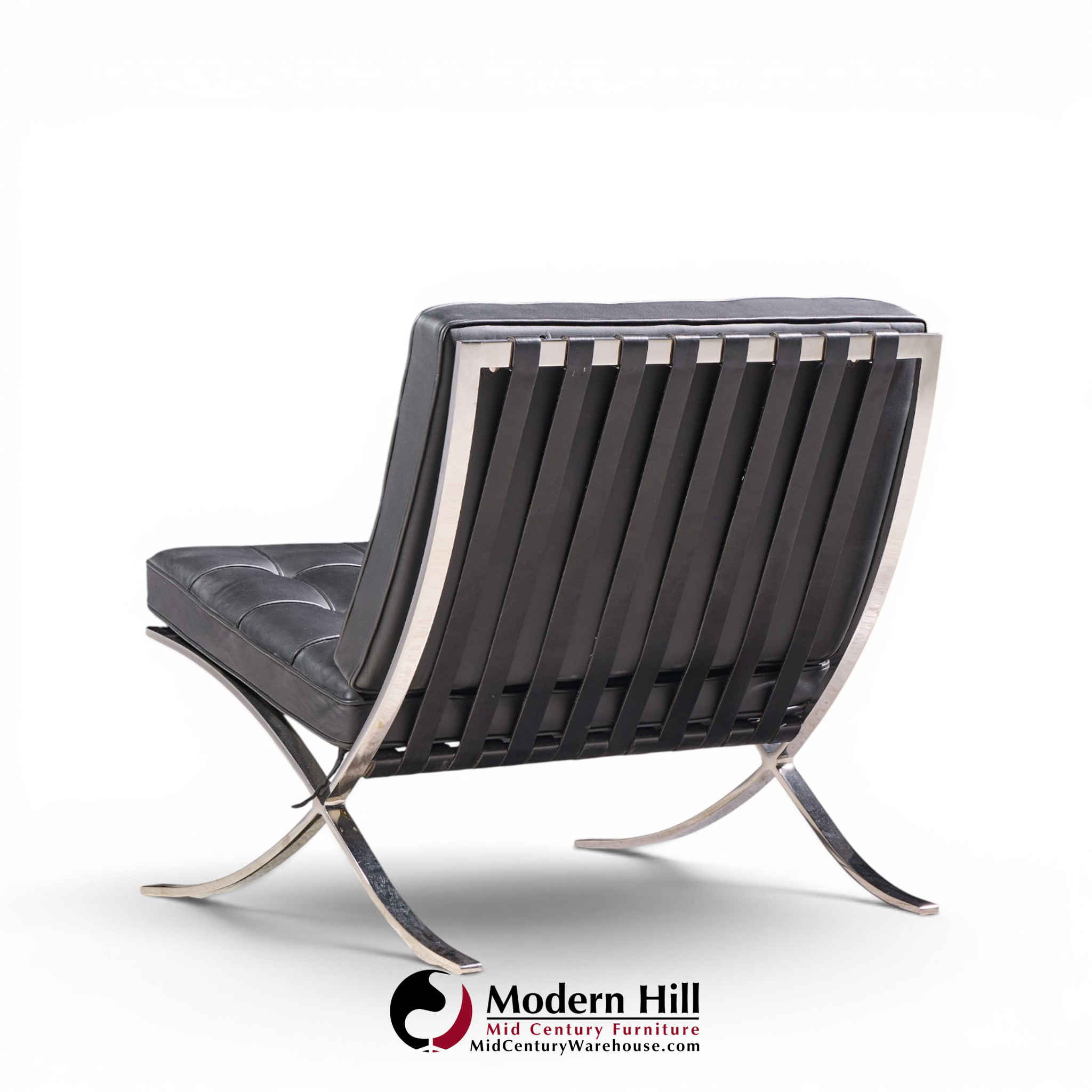 mies van der rohe for knoll mid century barcelona chairs - pair