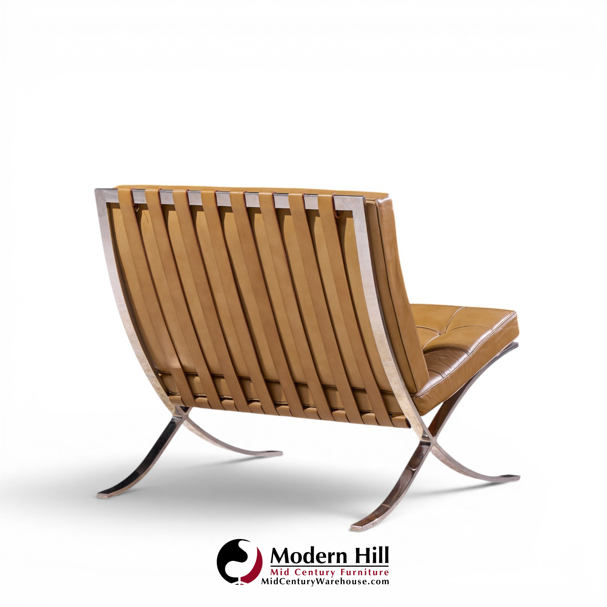 mies van der rohe for knoll mid century barcelona lounge chairs - pair