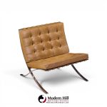 mies van der rohe for knoll mid century barcelona lounge chairs - pair