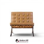 mies van der rohe for knoll mid century barcelona lounge chairs - pair