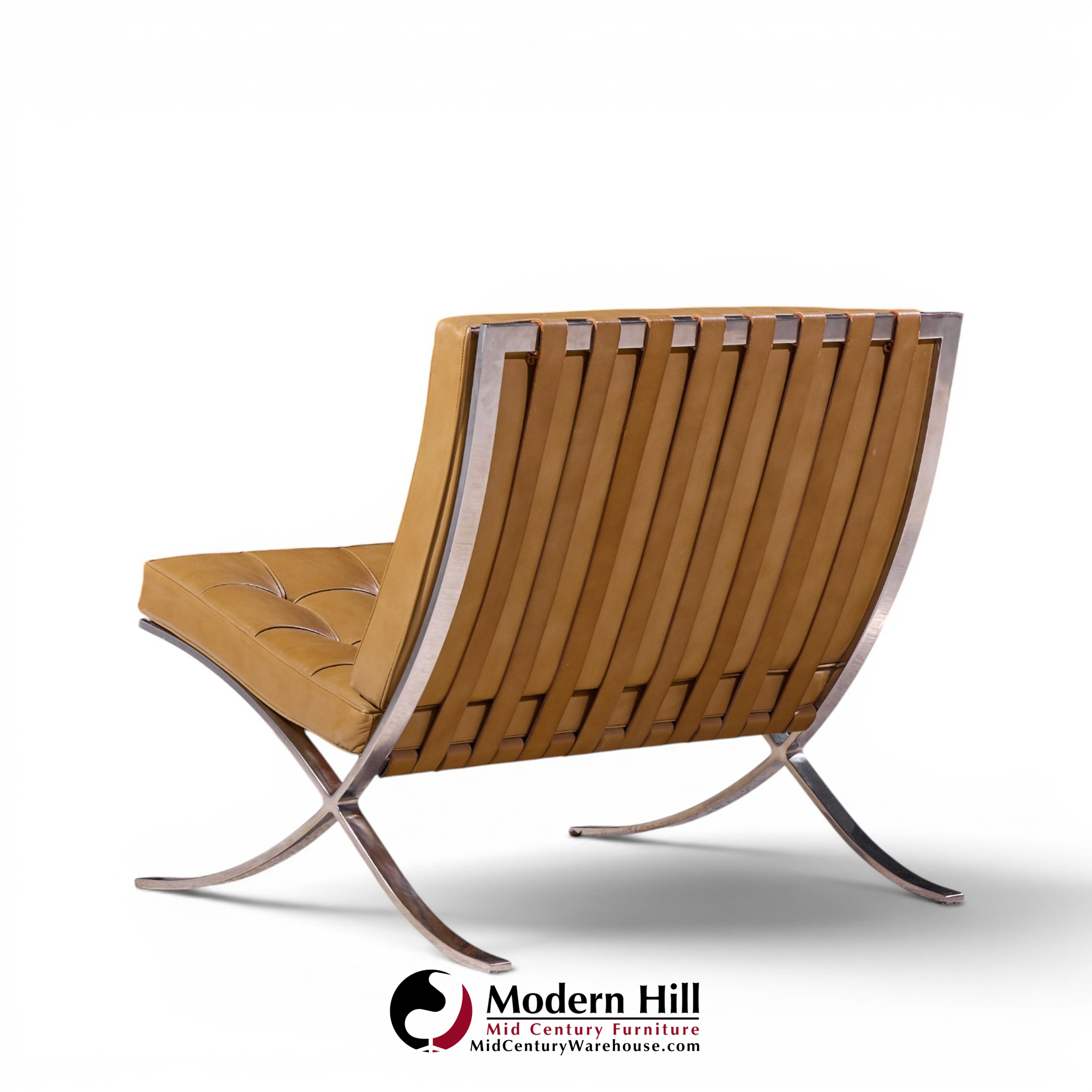 mies van der rohe for knoll mid century barcelona lounge chairs - pair
