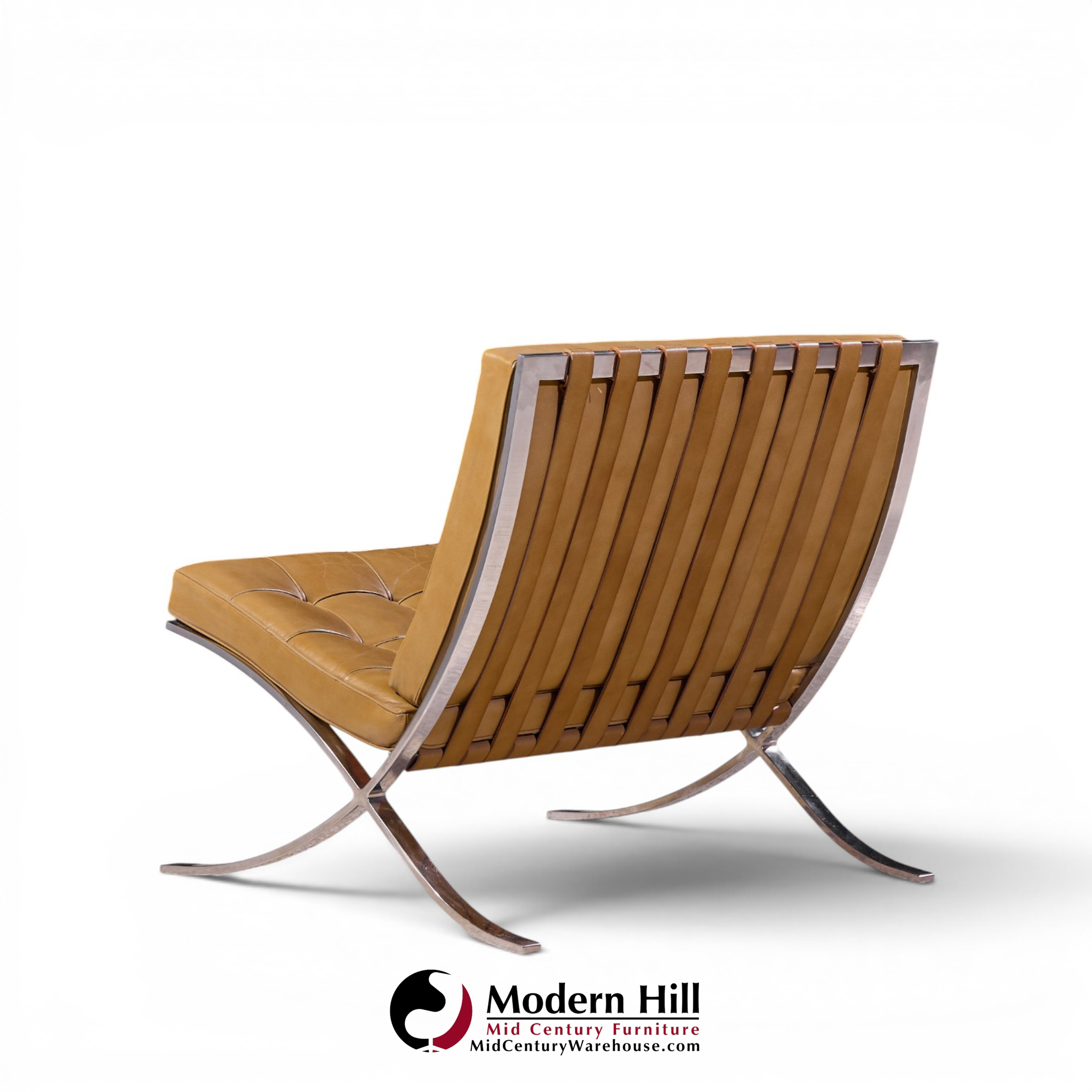 mies van der rohe for knoll mid century barcelona lounge chairs - pair