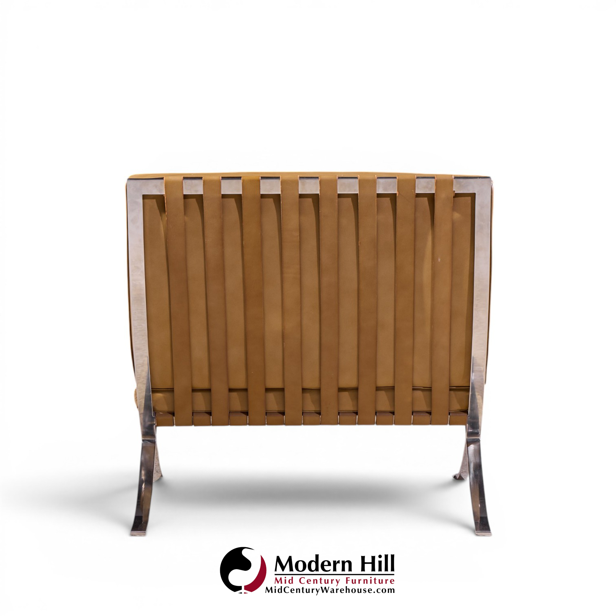 mies van der rohe for knoll mid century barcelona lounge chairs - pair