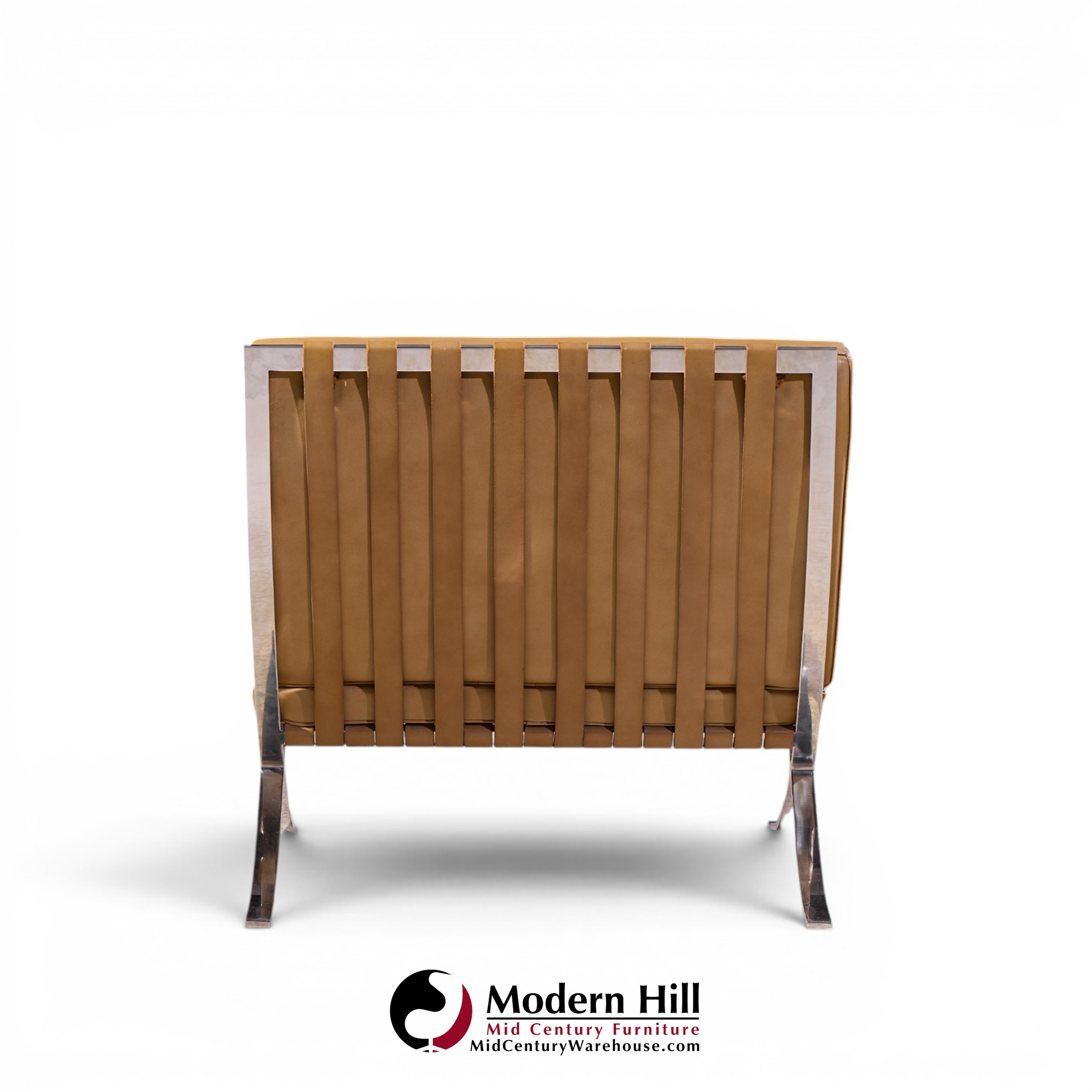 mies van der rohe for knoll mid century barcelona lounge chairs - pair