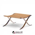 mies van der rohe for knoll mid century barcelona stool with cowhide sling