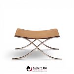 mies van der rohe for knoll mid century barcelona stool with cowhide sling
