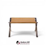 mies van der rohe for knoll mid century barcelona stool with cowhide sling