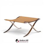 mies van der rohe for knoll mid century barcelona stool with cowhide sling
