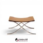 mies van der rohe for knoll mid century barcelona stool with cowhide sling