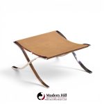 mies van der rohe for knoll mid century barcelona stool with cowhide sling