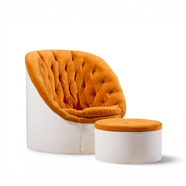 milo baughman for thayer coggin mid century lounge chair and ottoman