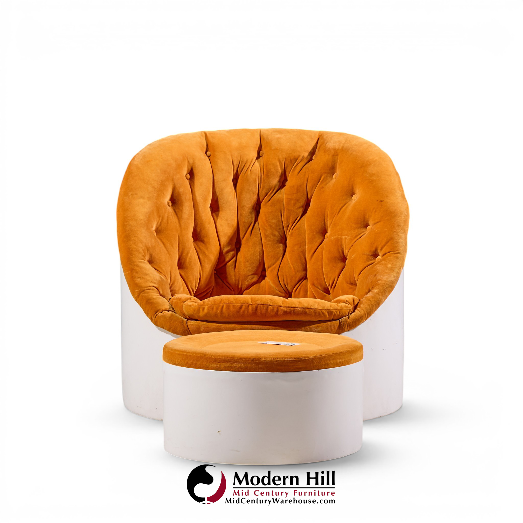 milo baughman for thayer coggin mid century lounge chair and ottoman
