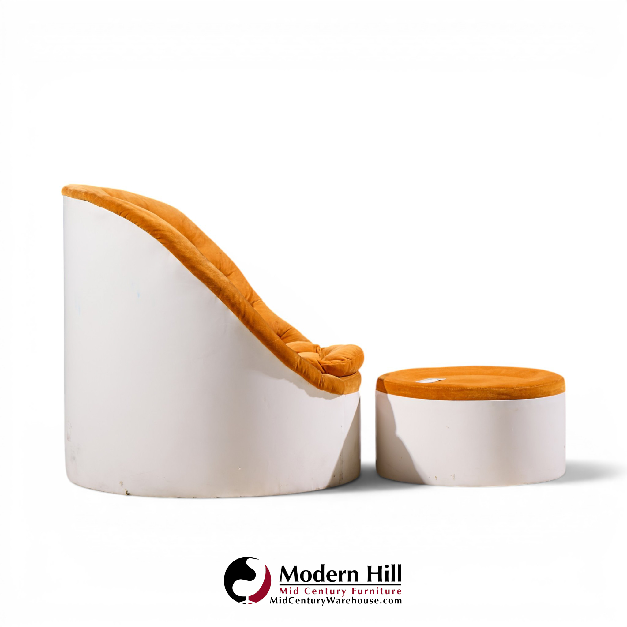milo baughman for thayer coggin mid century lounge chair and ottoman